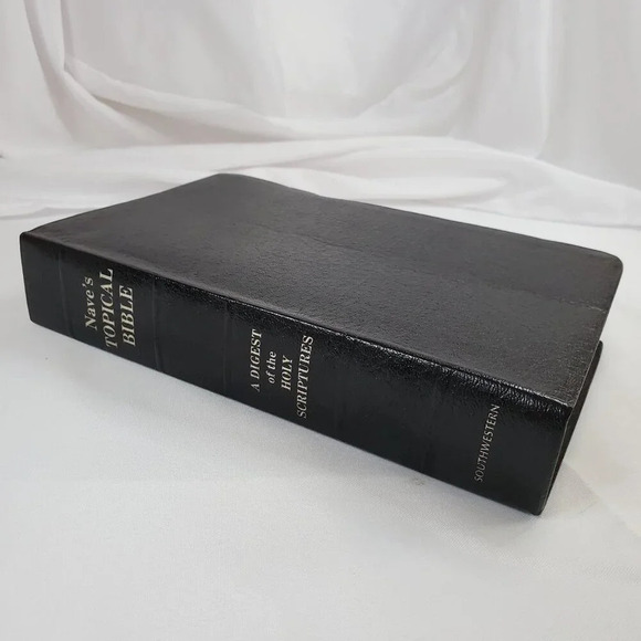 Naves Topical Bible A Digest Of The Holy Scriptures Southwestern 1962 Black Leat - Picture 1 of 8